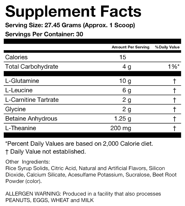 RX-3 ReconstruXion - Fruit Punch Fury Supplement Facts